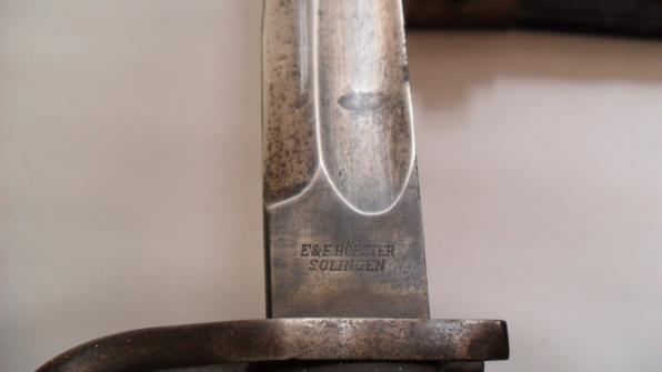 Early WW1 Imperial German Mauser G98 Bayonet and leather scabbard
