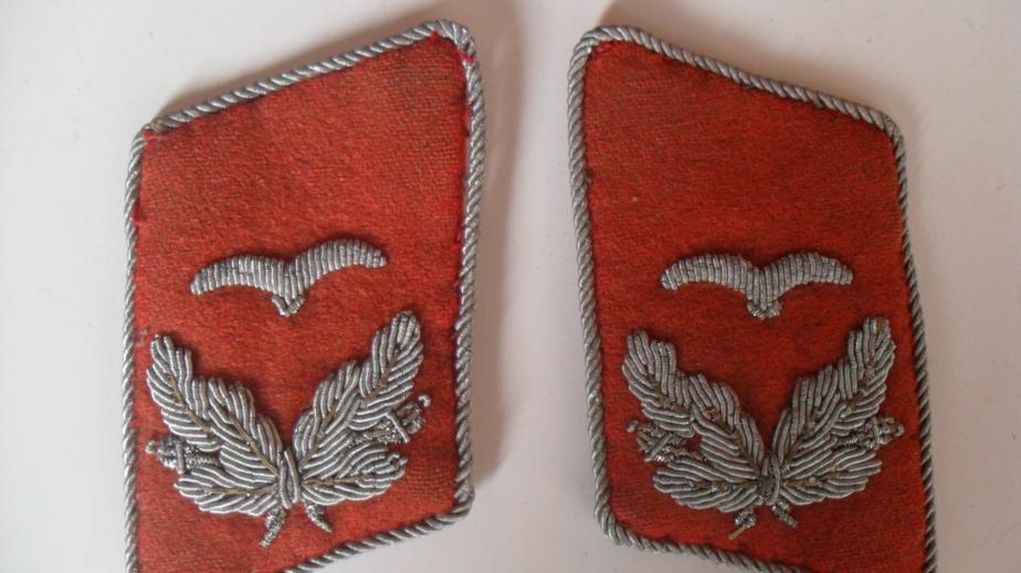 WW2 German Luftwaffe Flak Leutnants Collar Tabs