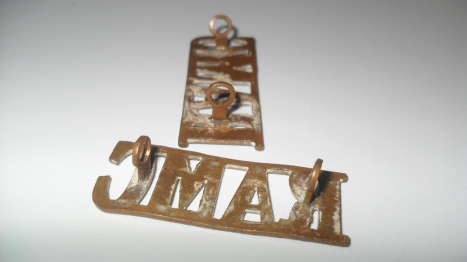 WW1 British RAMC Brass Shoulder Titles