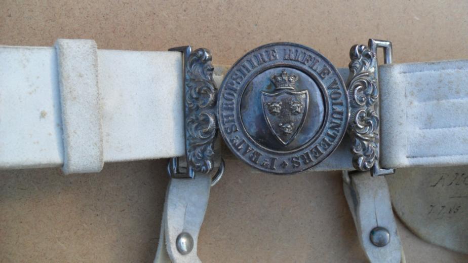 Victorian 1st Batt Shropshire Rifle Volunteers Officers Waist Belt & Clasp(Named)