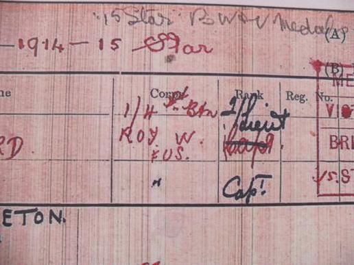 Death Plaque : Officer 1/4th Denbighshire Royal Welsh Fusiliers