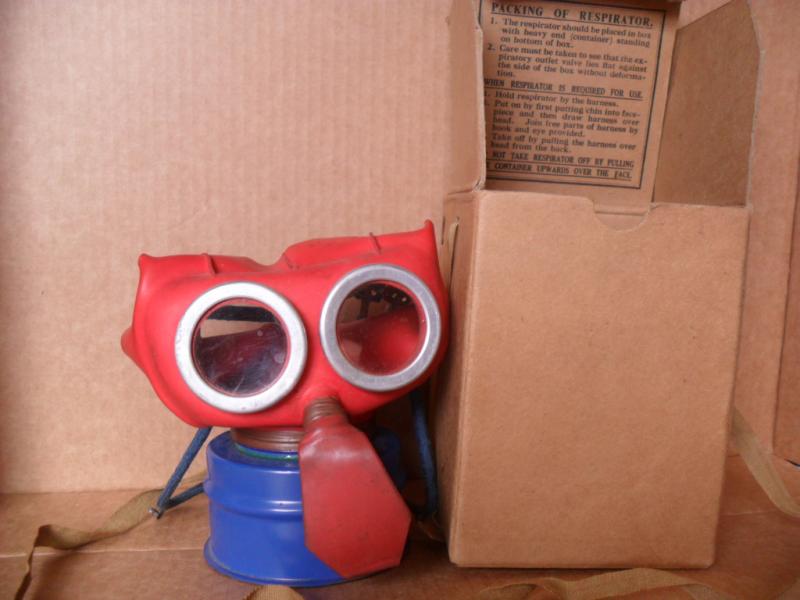 WW2 Childs Mickey Mouse Gas Respirator & Box