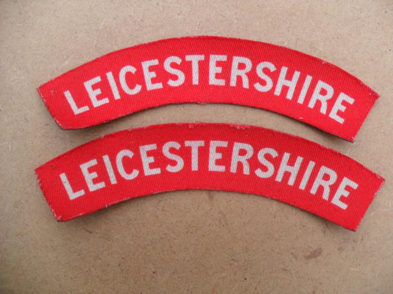 WW2 Leicestershire Printed Shoulder Titles