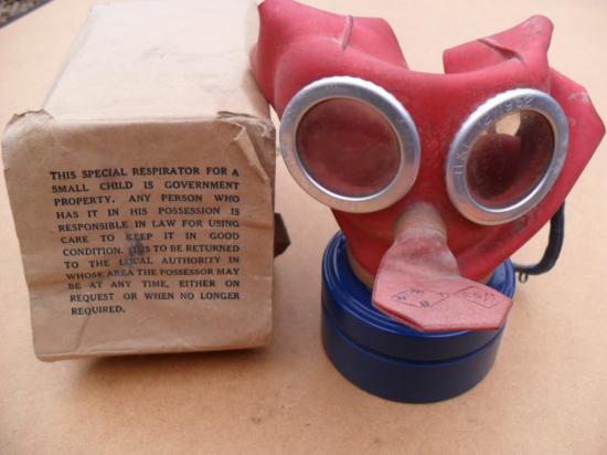 Scarce Cold War 'Mickey Mouse` Child's Gas Mask (Dated 1953)