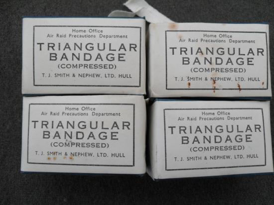WW2 ARP Bandages/Dressings x 4