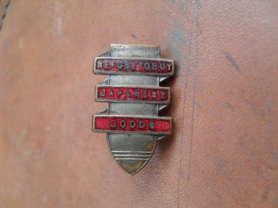 Rare 1931 1st Japanese Invasion of Manchuria Protest Badge