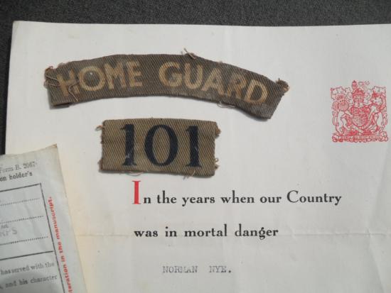 101st Home Guard AA Rocket (Z Battery) Insignia & Mixed Ephemera Group (MGC Veteran)