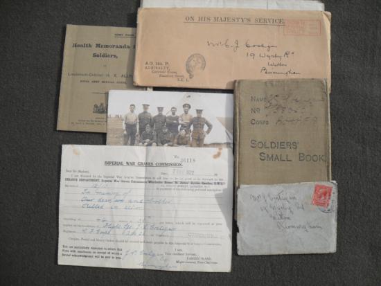 1912 Early RFC Flight Sergt's Ephemera Group No.194 (Killed in the Field 1915)