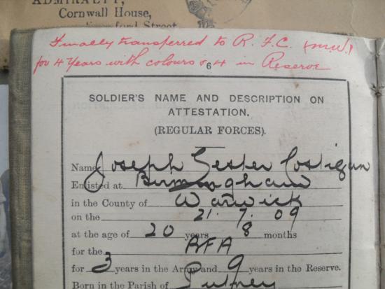 1912 Early RFC Flight Sergt's Ephemera Group No.194 (Killed in the Field 1915)