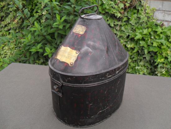 Scarce Londonderry R.G.A Officer's Home Service Helmet Transit Tin (Boer War Officer)