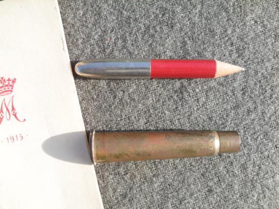 1914 Princess Mary Christmas Gift Tin, Card & Bullet Pencil