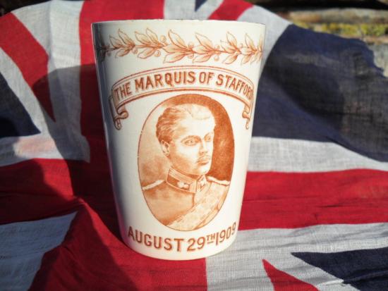 Marquis Of Stafford 1909 Commemorative Beaker (Scots Greys & WW1 RNR)