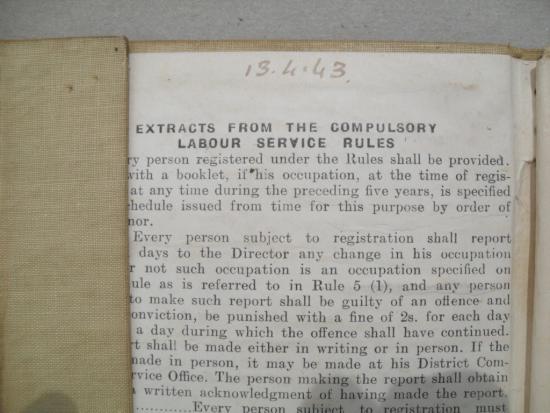 WW2 Malta Dockyard Workers Continuous Service Booklet