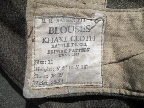 WW2 British 4th Division R.A.S.C Battle Dress 1941