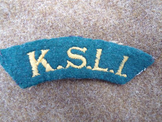 WW2 1st Battalion King's Shropshire Light Infantry (K.S.L.I) Shoulder Title