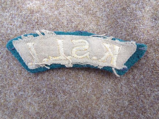 WW2 1st Battalion King's Shropshire Light Infantry (K.S.L.I) Shoulder Title