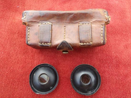 WW2 Glasses Moderating Binoculars No.1 Mk1 . Tinted Eye Caps In Leather Case