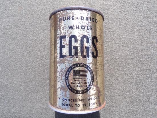 WW2 U.S. Produced Ration Can Pure-Dried Whole Eggs (Sealed Tin)